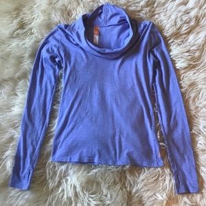 Lucy lilac Cowl Neck w/ button back & thumb Holes